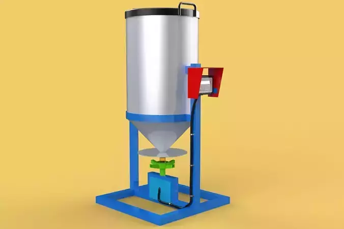 AUTOMATIC FISH FEEDER ROTARY SPREADER CENTRIFUGAL 3D model