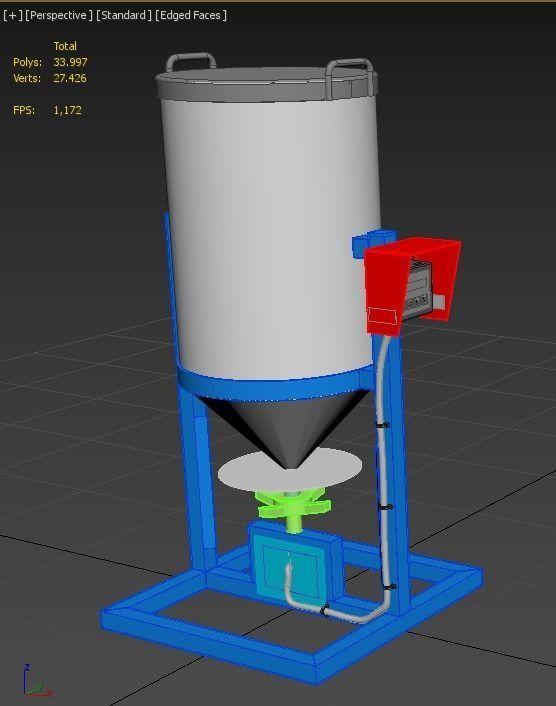 AUTOMATIC FISH FEEDER ROTARY SPREADER CENTRIFUGAL 3D model_10