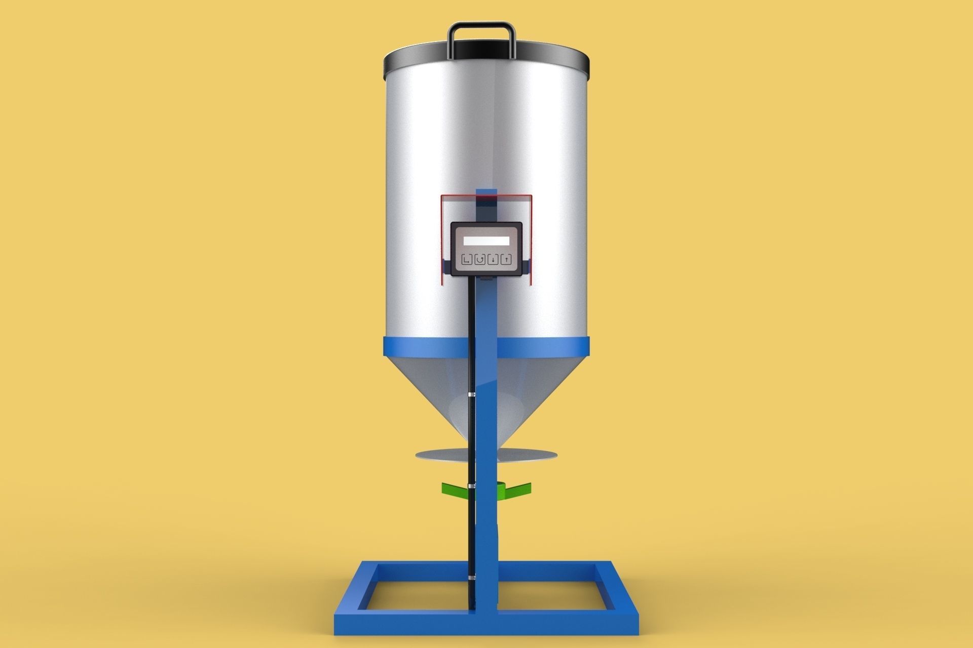 AUTOMATIC FISH FEEDER ROTARY SPREADER CENTRIFUGAL 3D model_1