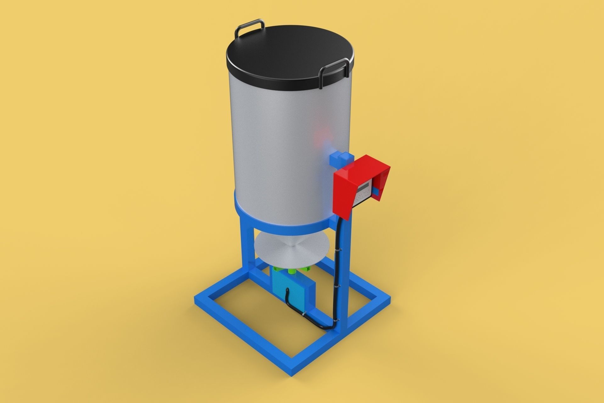 AUTOMATIC FISH FEEDER ROTARY SPREADER CENTRIFUGAL 3D model_6