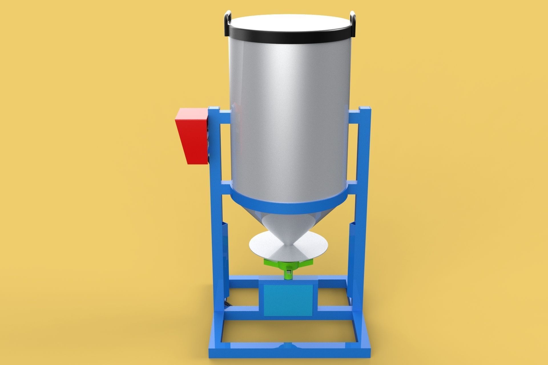 AUTOMATIC FISH FEEDER ROTARY SPREADER CENTRIFUGAL 3D model_4