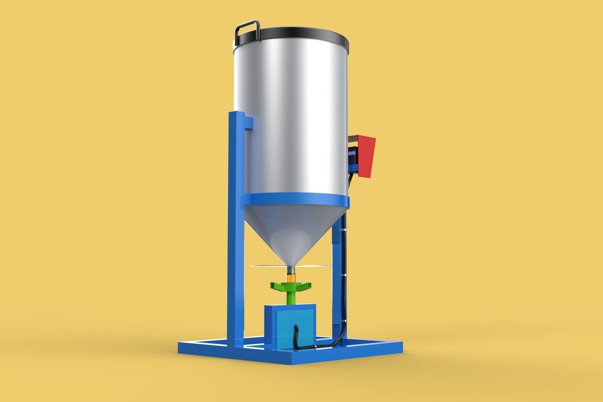 AUTOMATIC FISH FEEDER ROTARY SPREADER CENTRIFUGAL 3D model_7