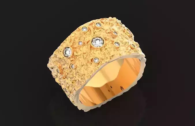 textured ancient Wedding Band 1105