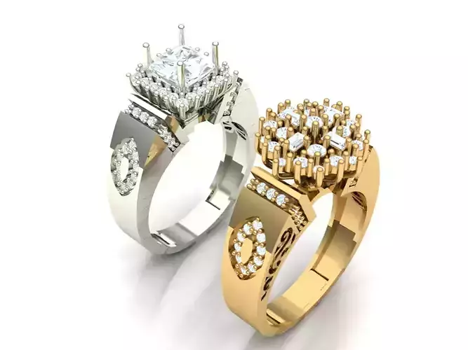 Womens Two piece solitaire ring