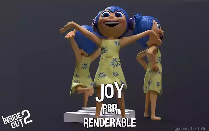 Joy from Inside Out Renderable Low-poly 3D model