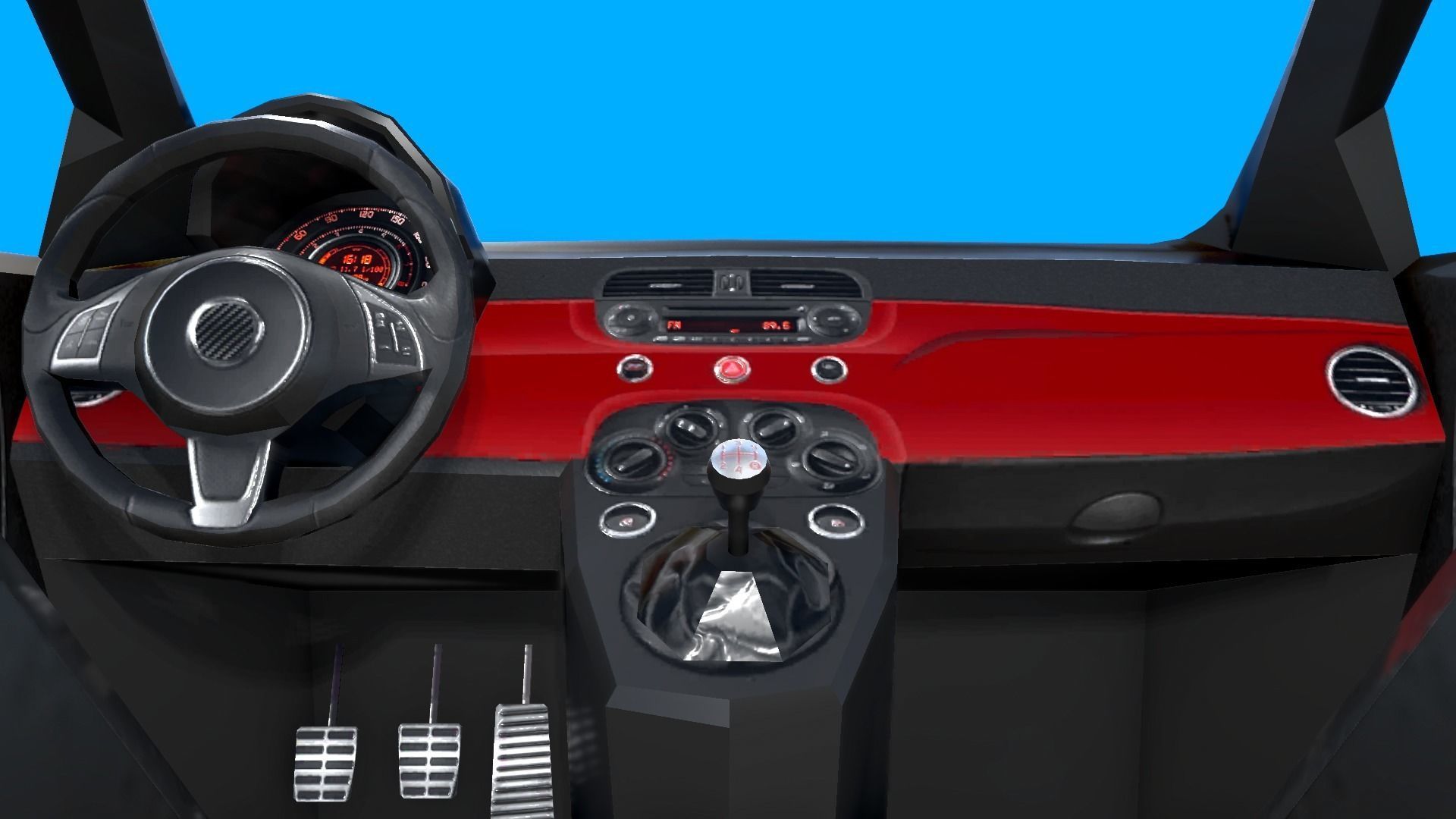 Cars Pack with Interior Low-poly 3D model_16