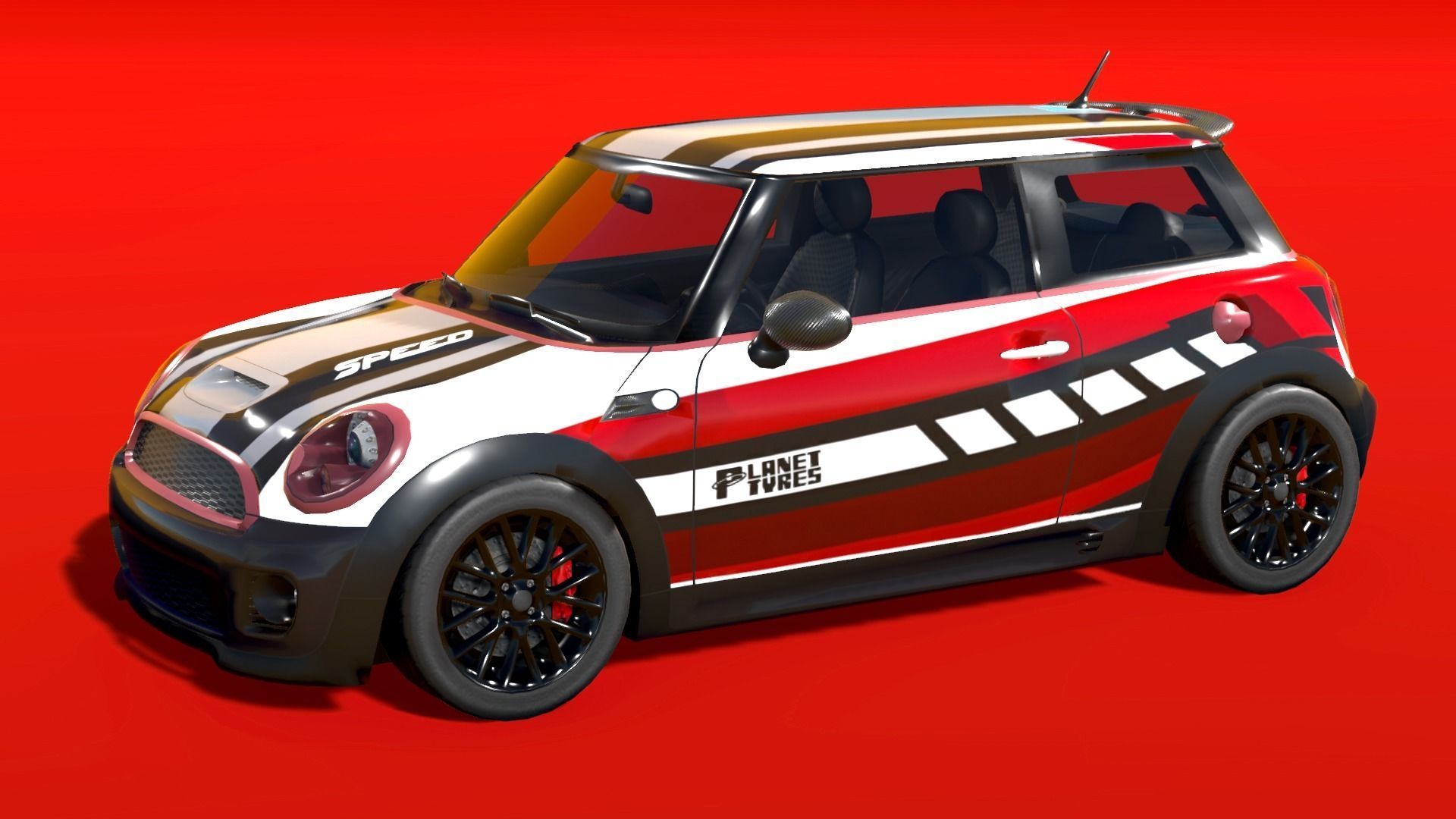 Cars Pack with Interior Low-poly 3D model_9