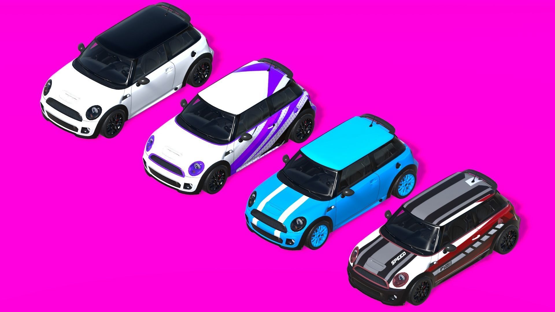 Cars Pack with Interior Low-poly 3D model_2