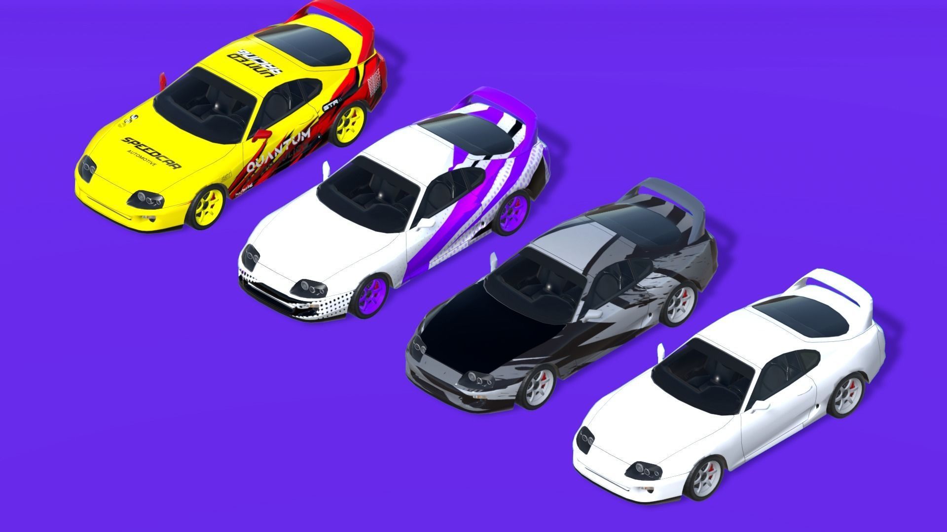 Cars Pack with Interior Low-poly 3D model_14