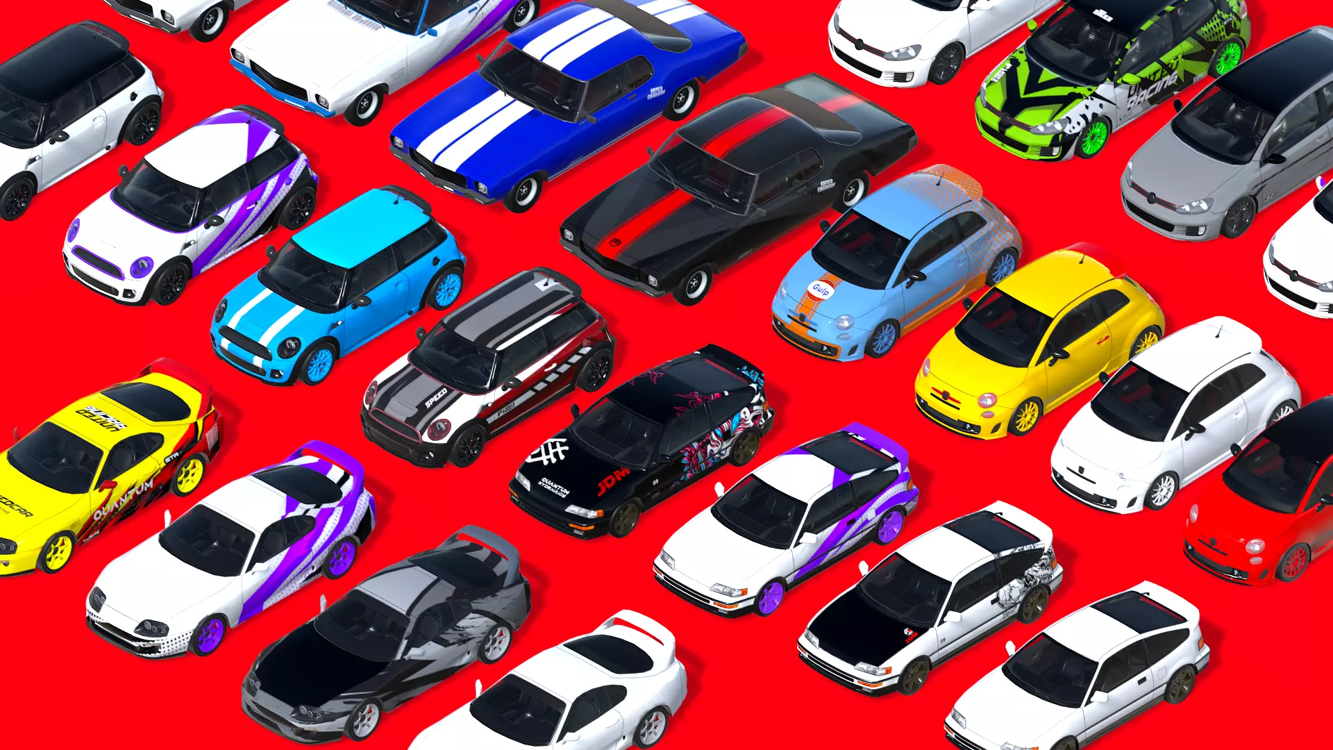 Cars Pack with Interior Low-poly 3D model_0