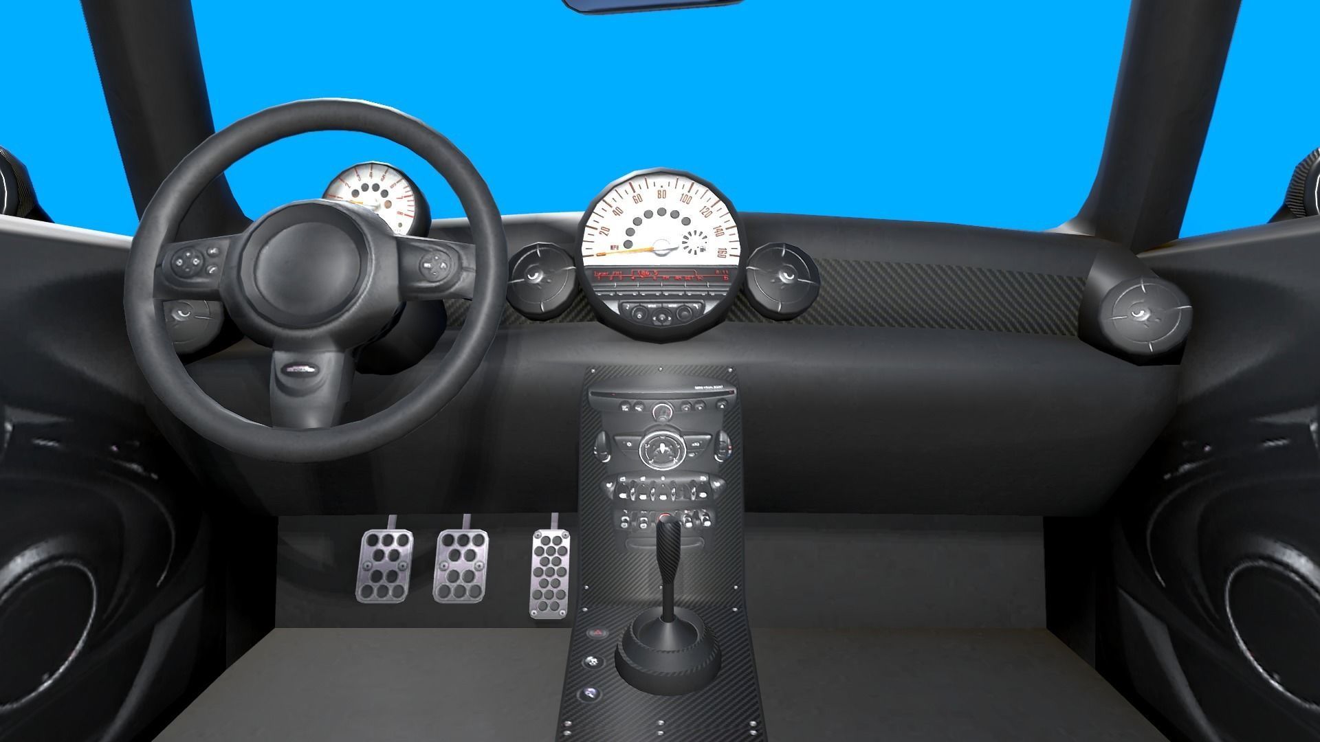 Cars Pack with Interior Low-poly 3D model_3