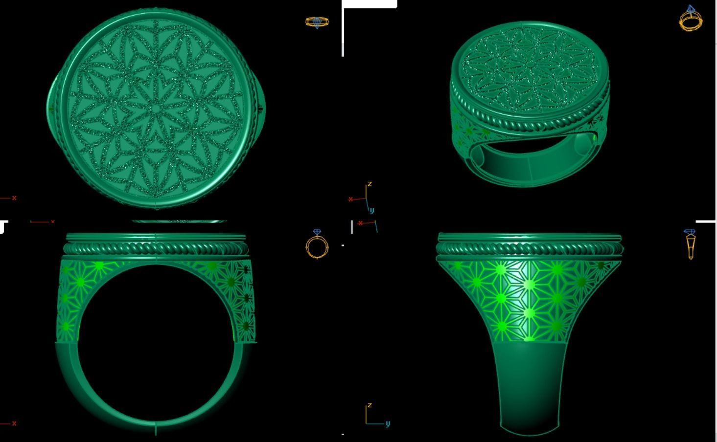 paterns Geometric Ring 3D print model Texture_2