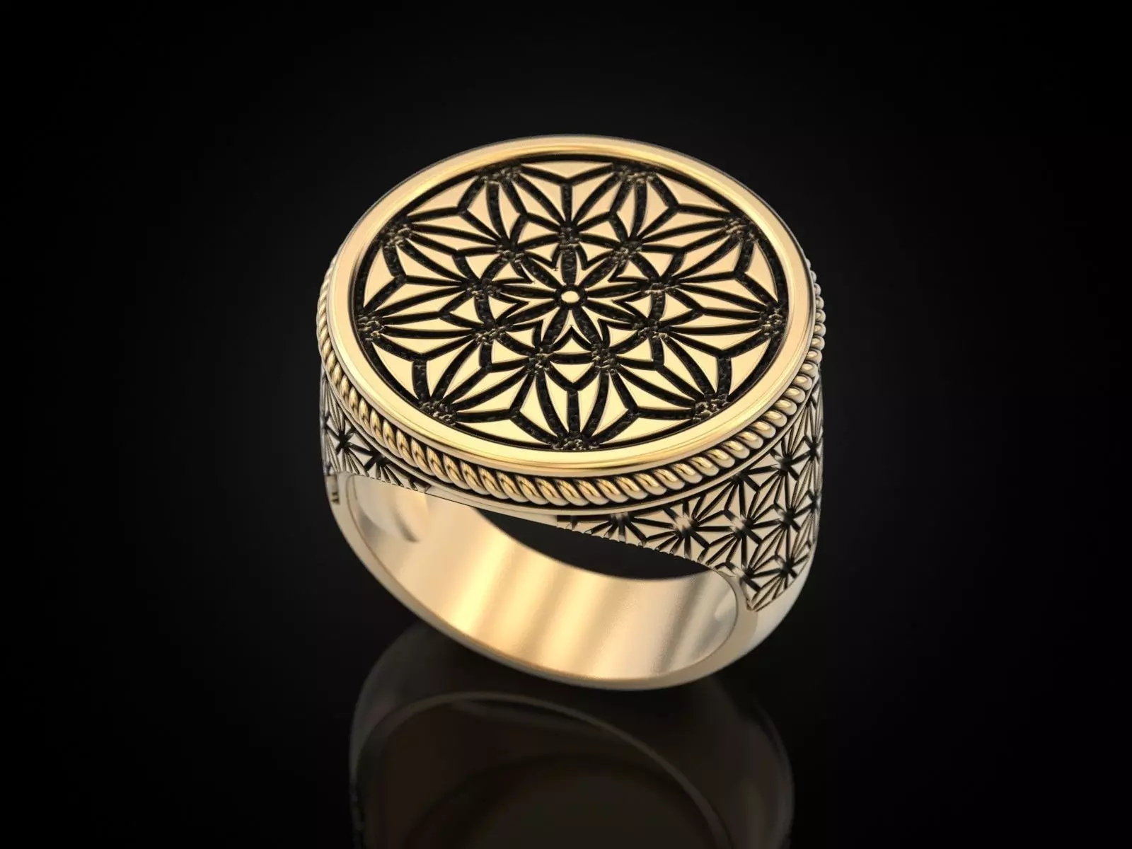 paterns Geometric Ring 3D print model Texture_0