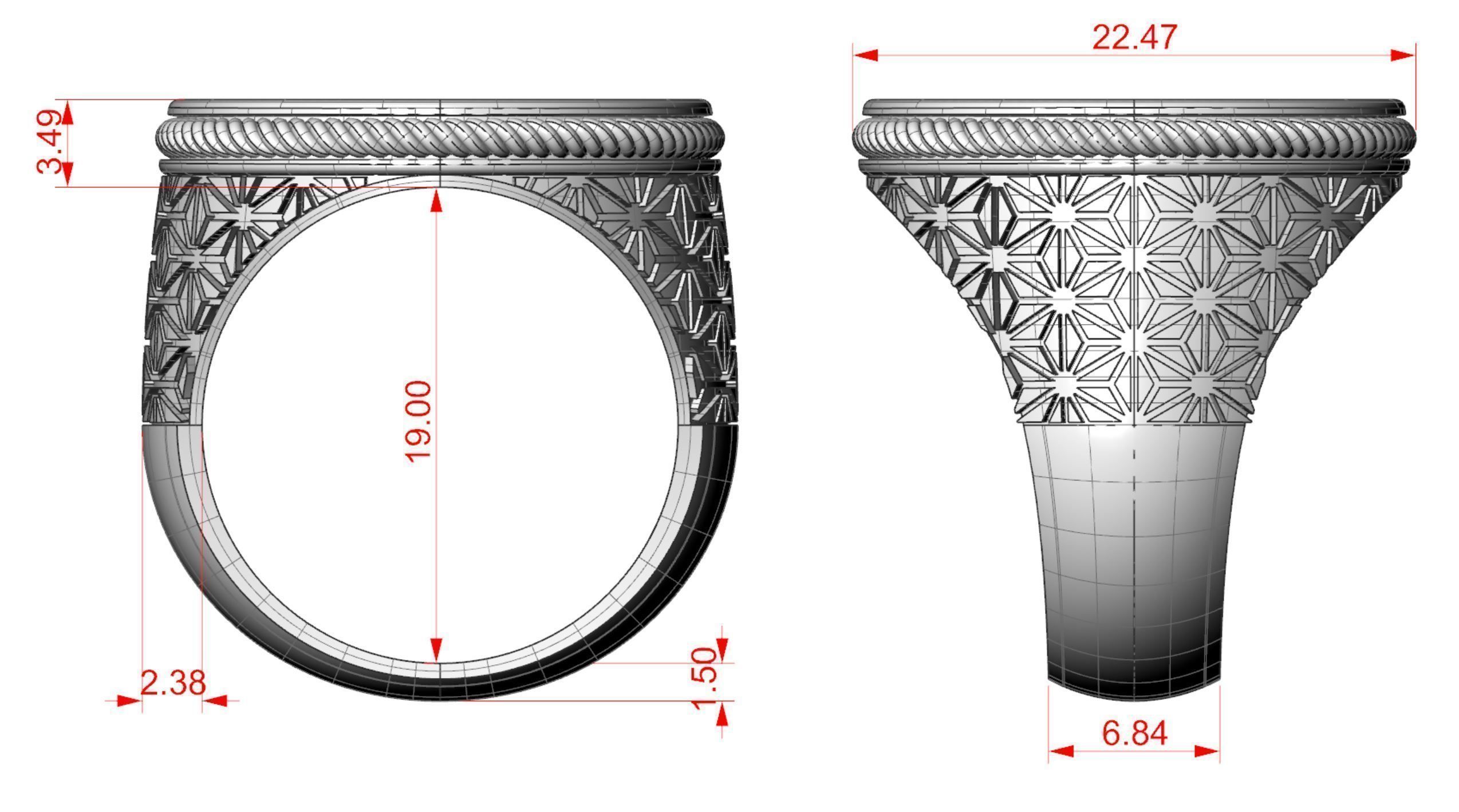 paterns Geometric Ring 3D print model Texture_5