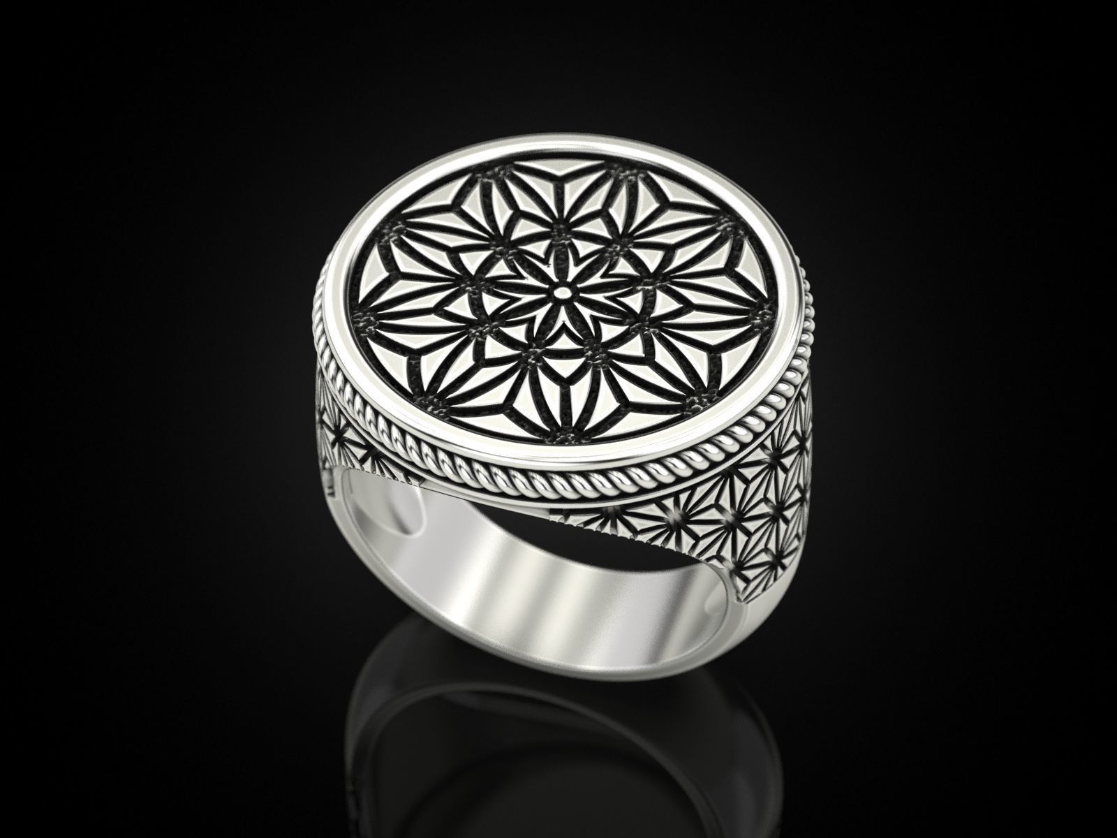 paterns Geometric Ring 3D print model Texture_7