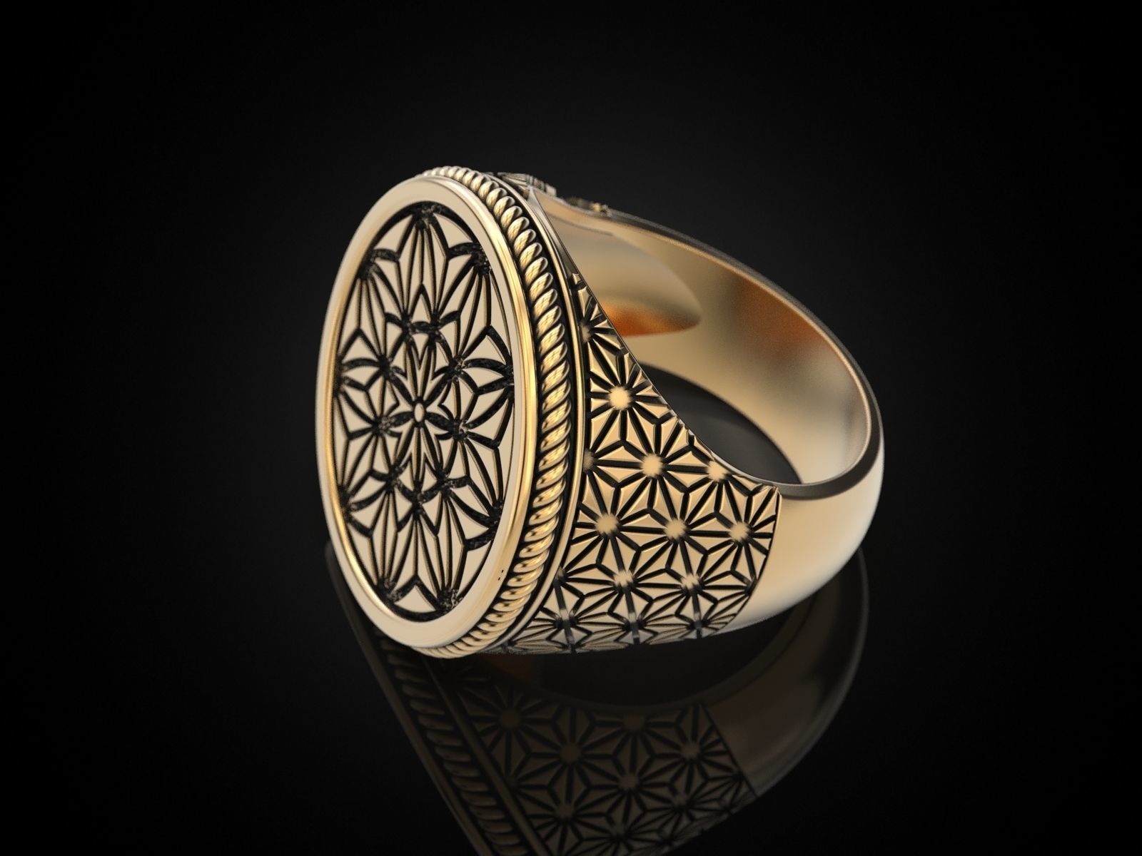 paterns Geometric Ring 3D print model Texture_6