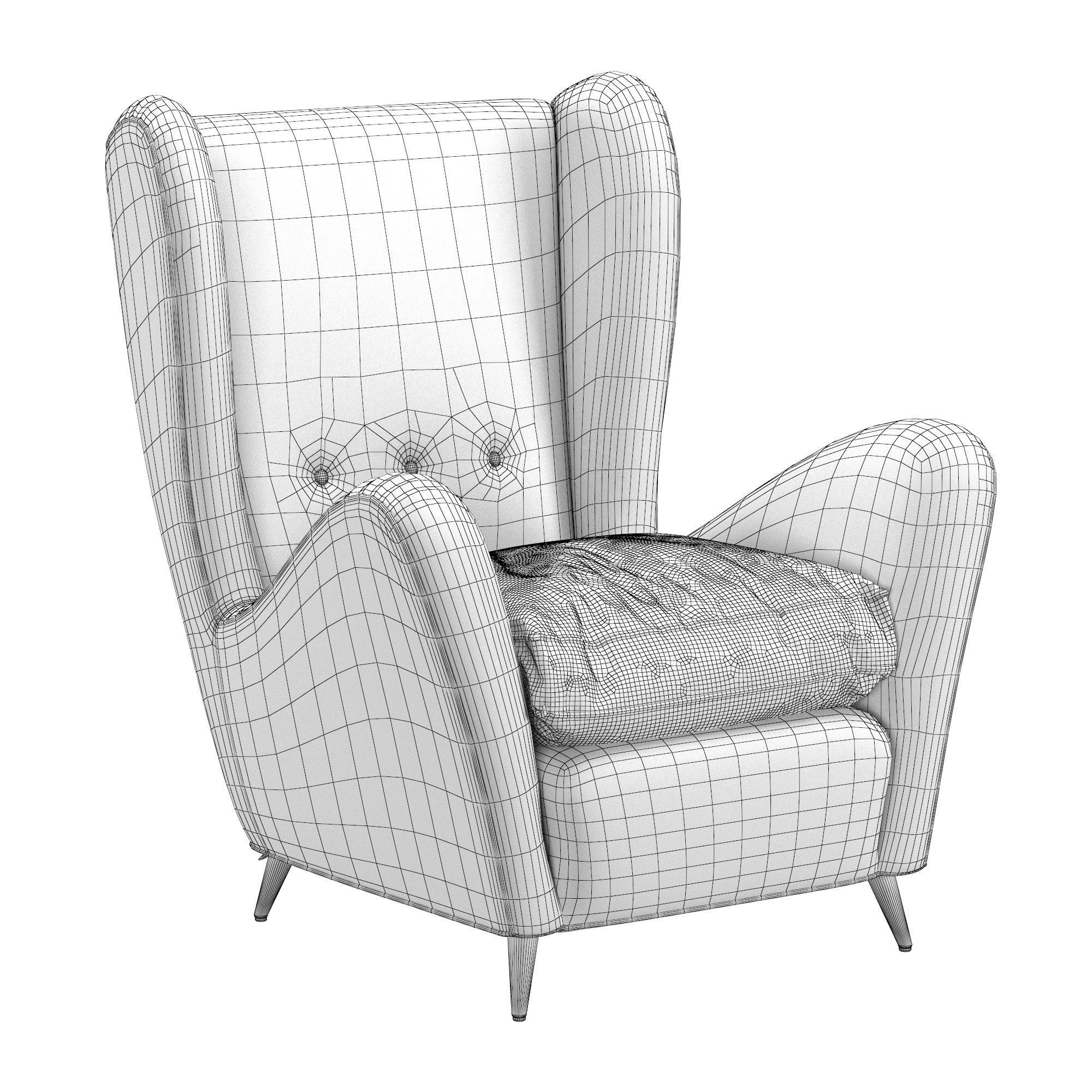 Gio Ponti Armchair 3D model_5