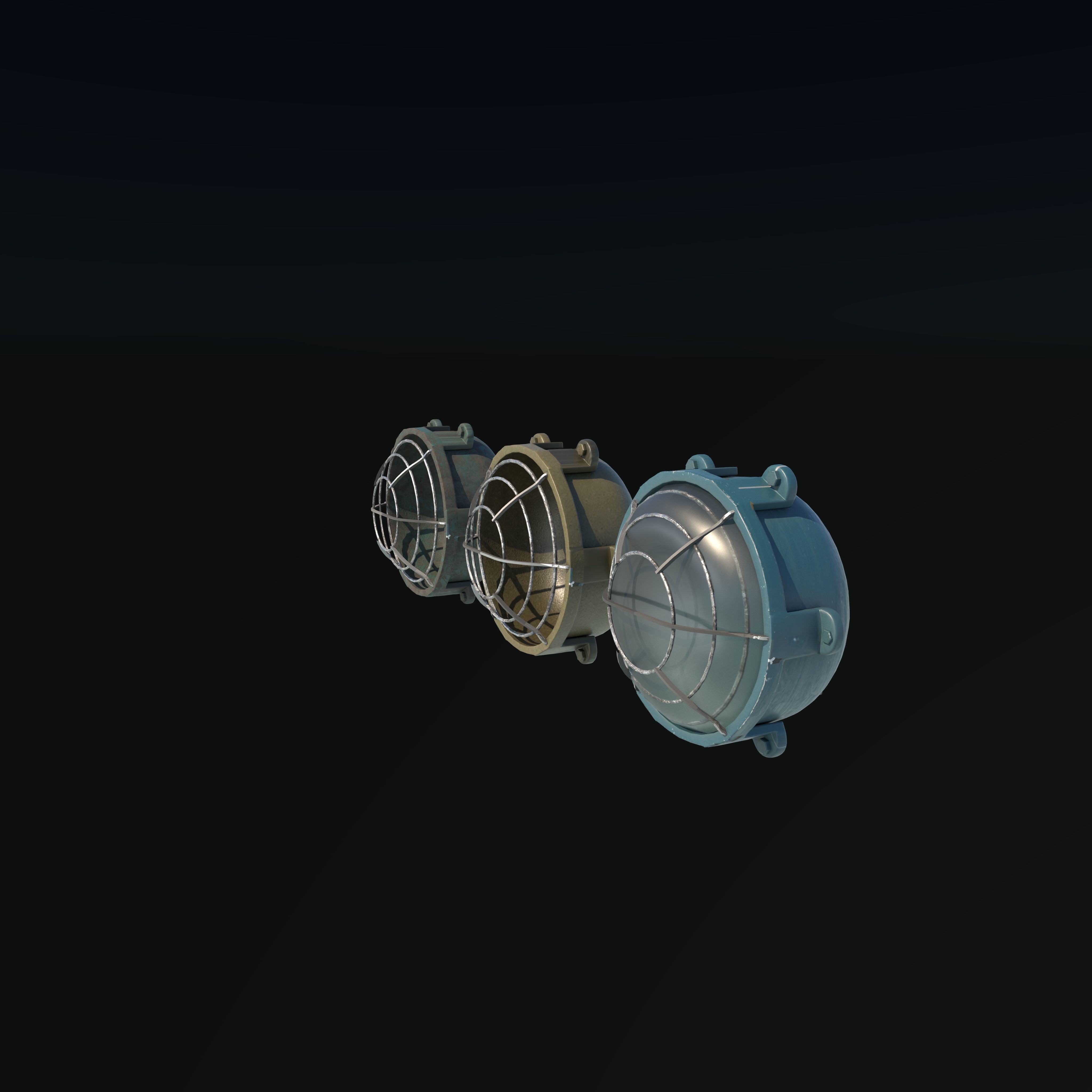 Industrial Wall Lamp 3D model_1