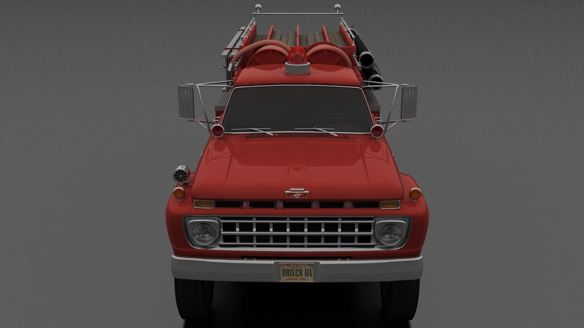 F-Series F-700 Fire Truck Unmarked Low-poly 3D model_7