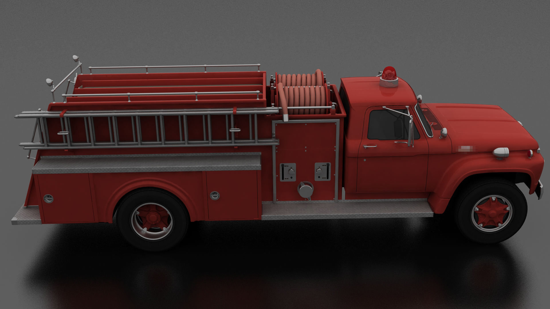 F-Series F-700 Fire Truck Unmarked Low-poly 3D model_5
