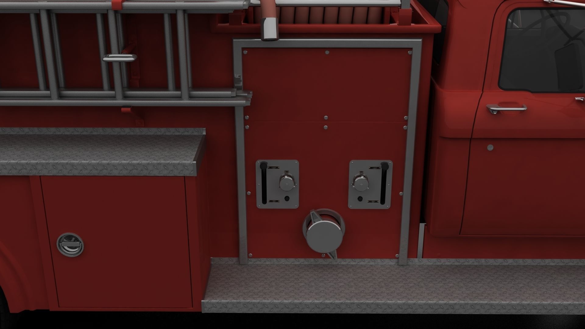 F-Series F-700 Fire Truck Unmarked Low-poly 3D model_9