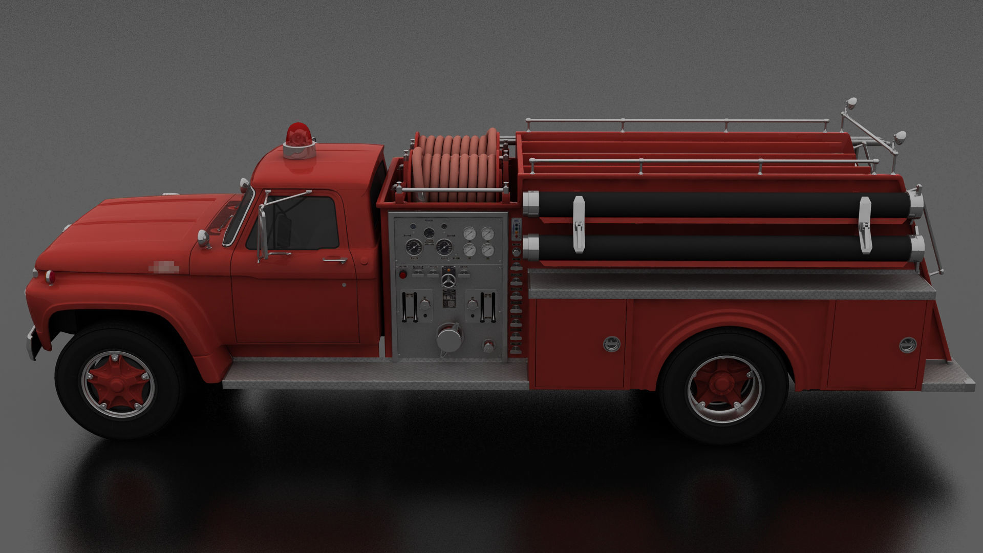 F-Series F-700 Fire Truck Unmarked Low-poly 3D model_1
