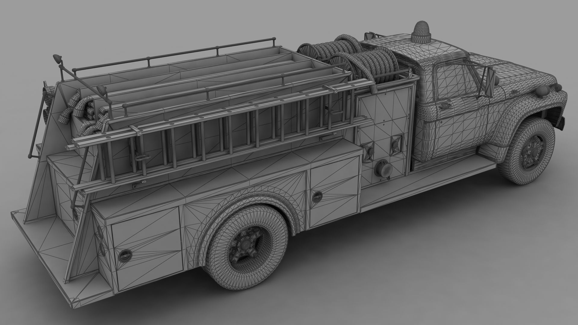 F-Series F-700 Fire Truck Unmarked Low-poly 3D model_11