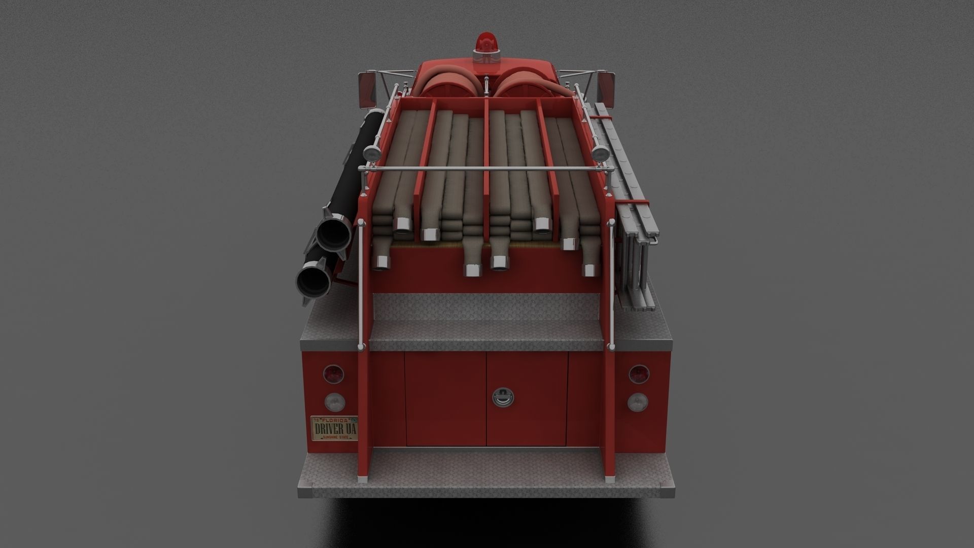 F-Series F-700 Fire Truck Unmarked Low-poly 3D model_3