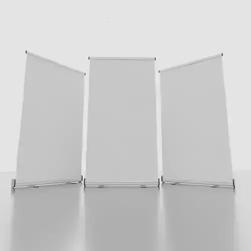  Banner Roll-up Stand Low-poly 3D model