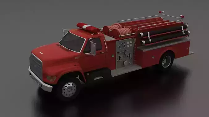 F-Series F-800 FireTruck 1995 Low-poly 3D model