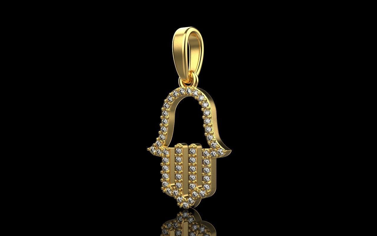 hamsa pendant model 817 3D print model_1
