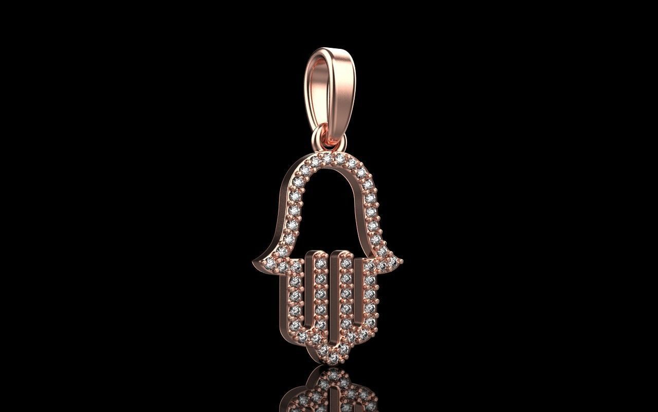 hamsa pendant model 817 3D print model_22