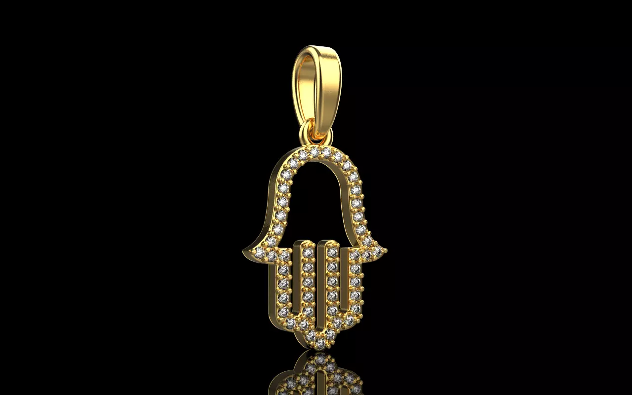 hamsa pendant model 817 3D print model_0