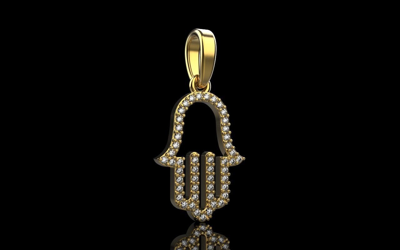hamsa pendant model 817 3D print model_25