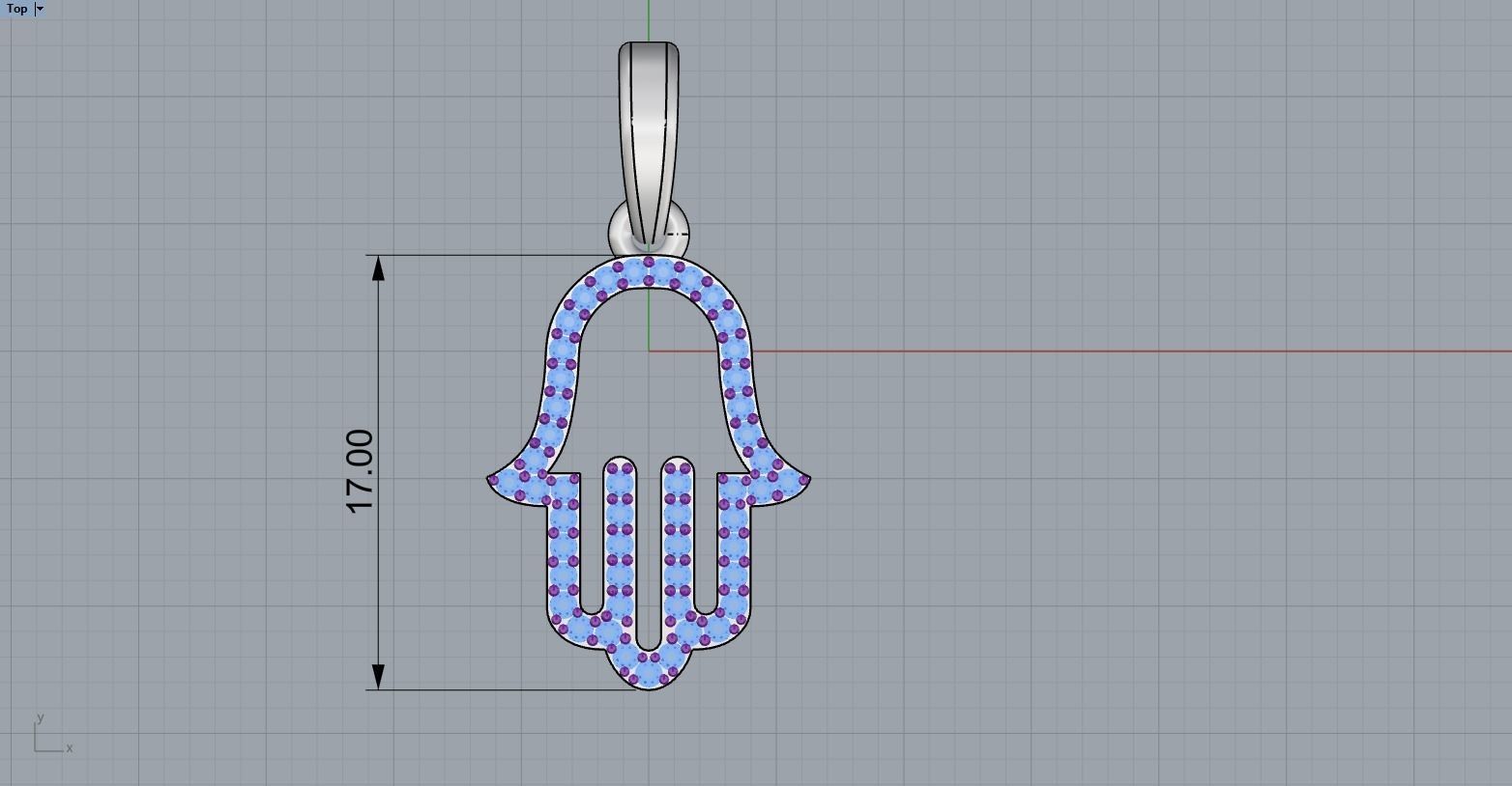hamsa pendant model 817 3D print model_7