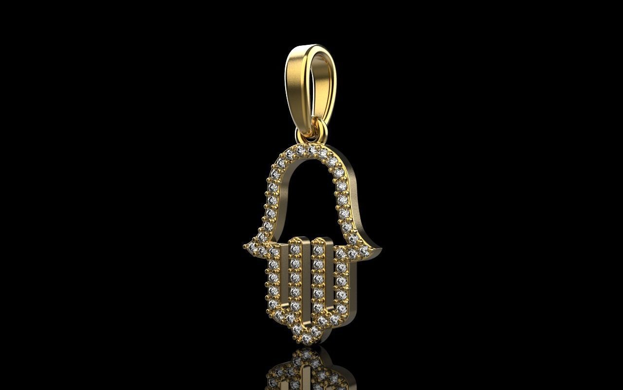 hamsa pendant model 817 3D print model_2