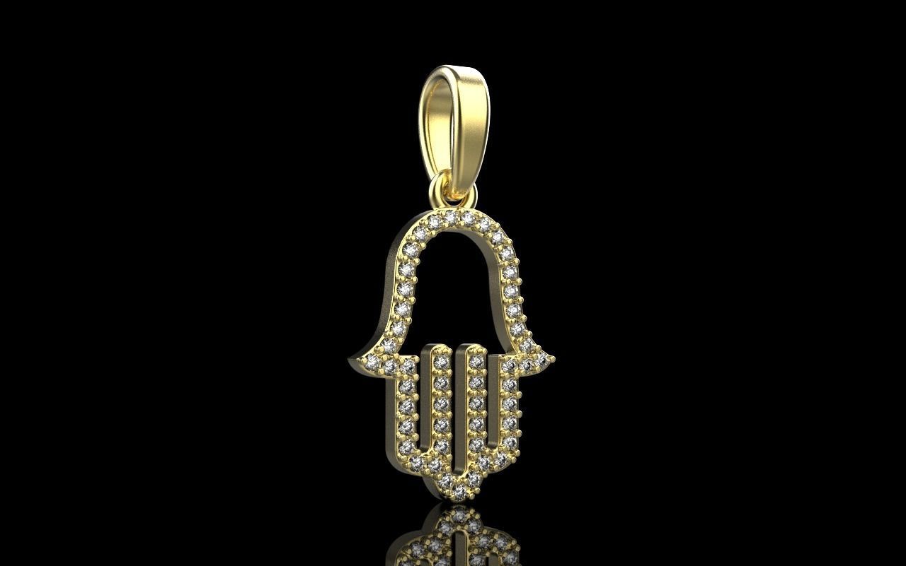 hamsa pendant model 817 3D print model_20