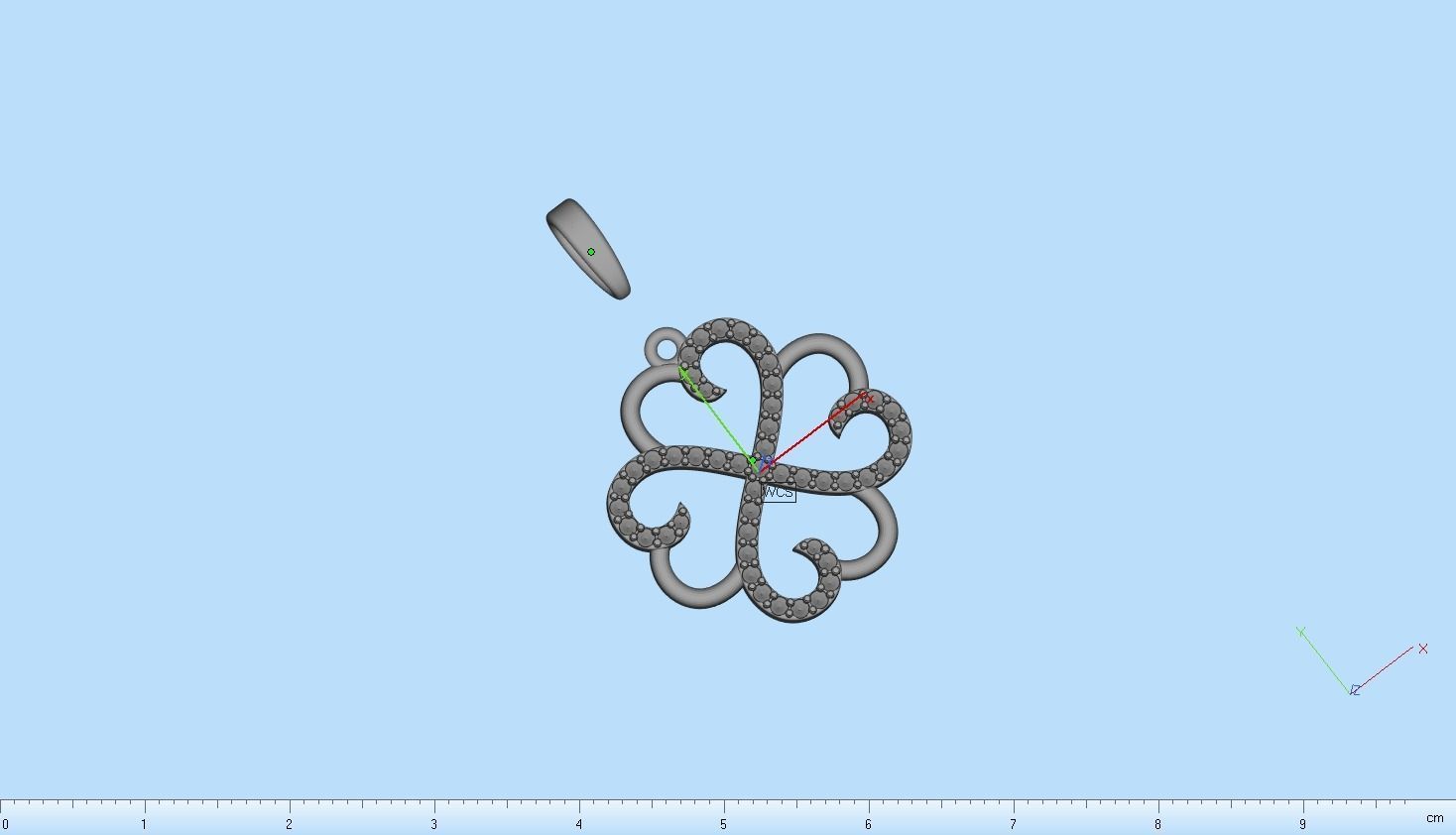 Heart clover pendant 3D print model_6