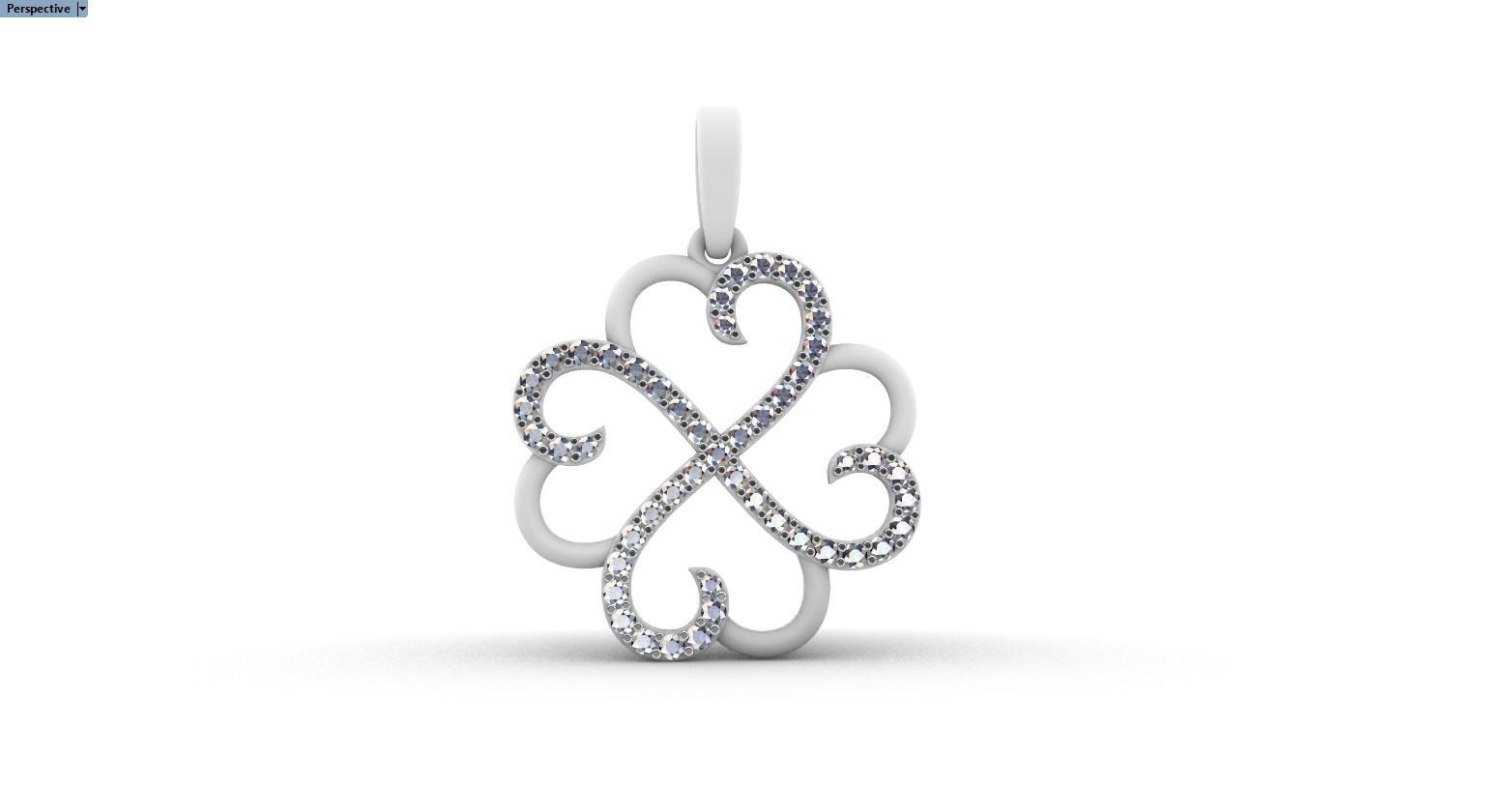 Heart clover pendant 3D print model_11