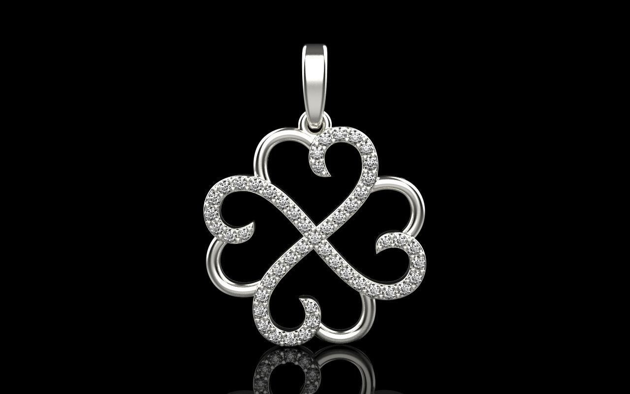 Heart clover pendant 3D print model_15