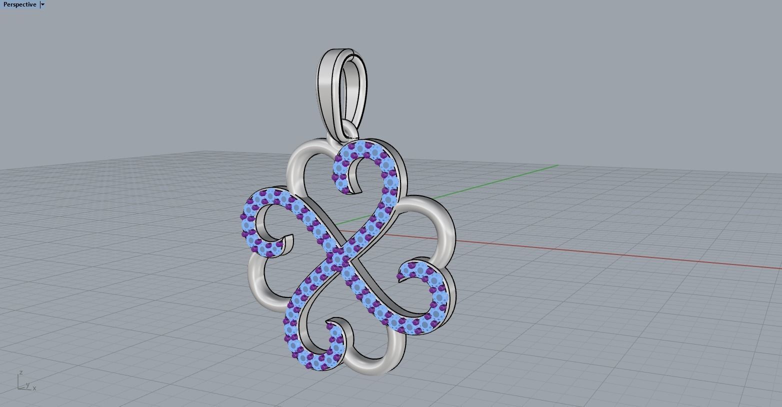 Heart clover pendant 3D print model_10