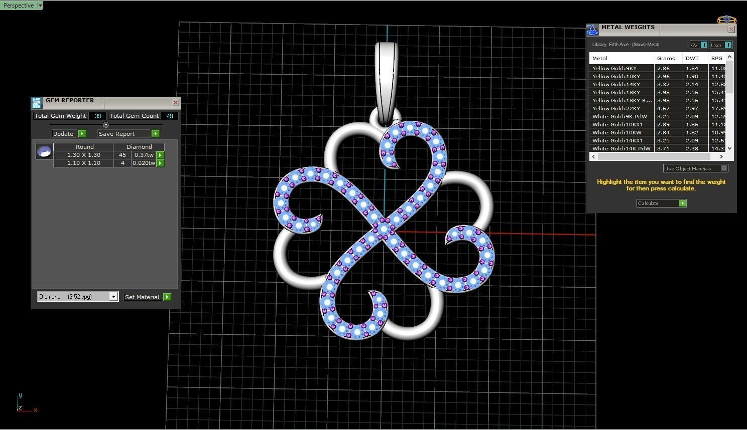 Heart clover pendant 3D print model_4