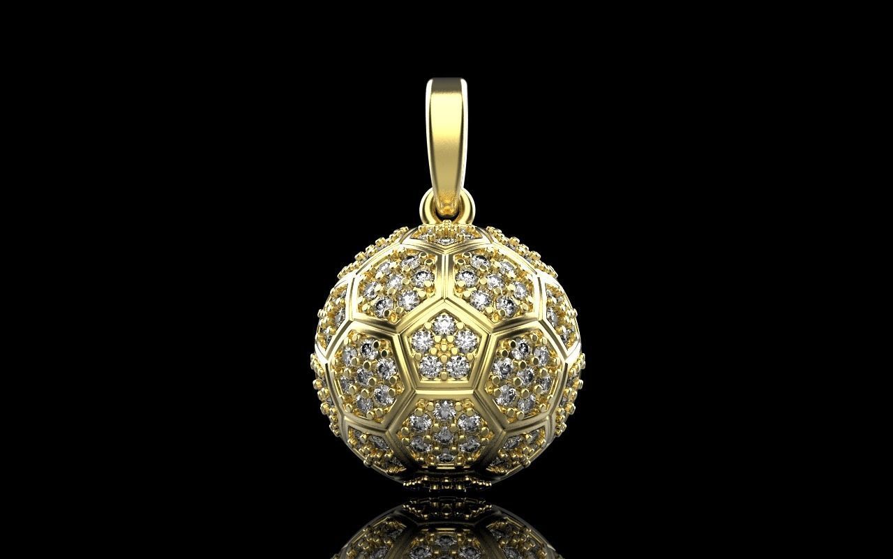 Soccer football  ball pendant model 823  3D print model_19