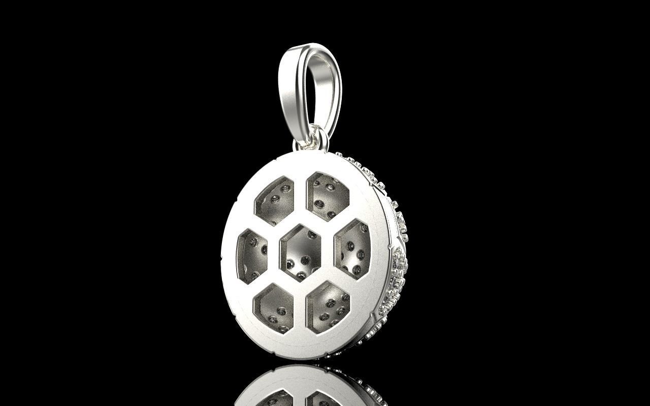 Soccer football  ball pendant model 823  3D print model_17