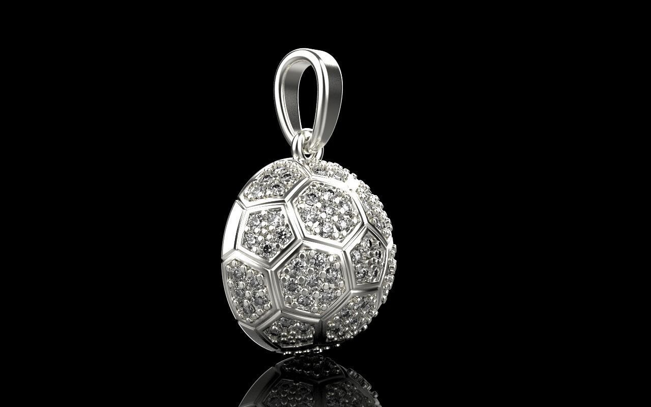 Soccer football  ball pendant model 823  3D print model_34