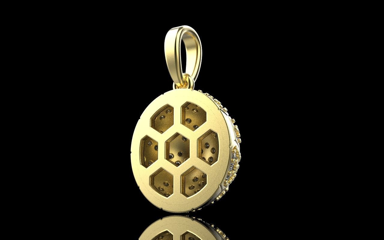 Soccer football  ball pendant model 823  3D print model_13