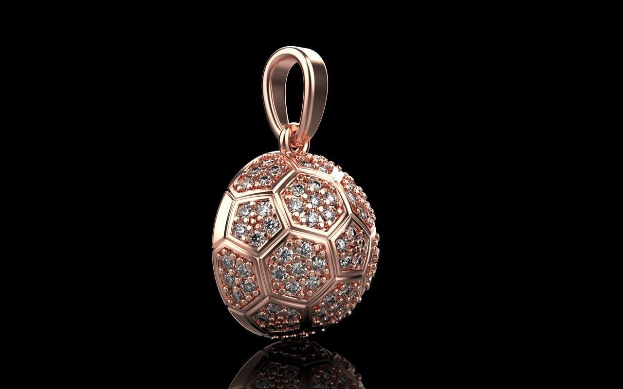 Soccer football  ball pendant model 823  3D print model_32