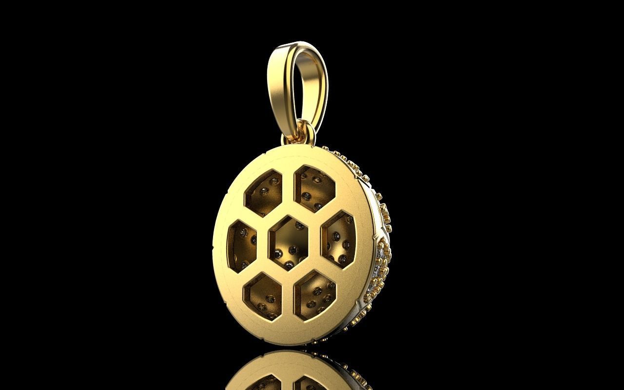 Soccer football  ball pendant model 823  3D print model_18