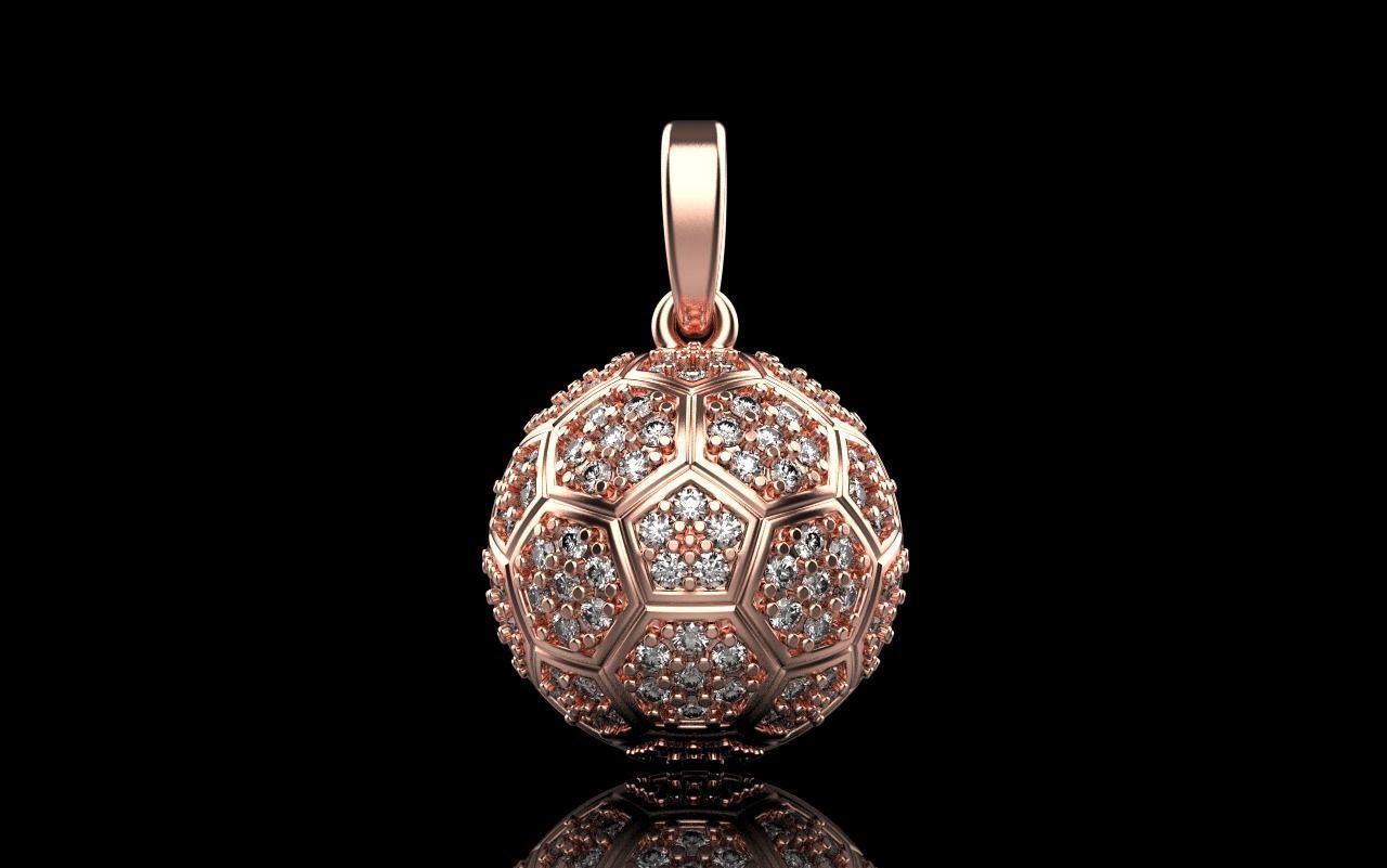 Soccer football  ball pendant model 823  3D print model_20