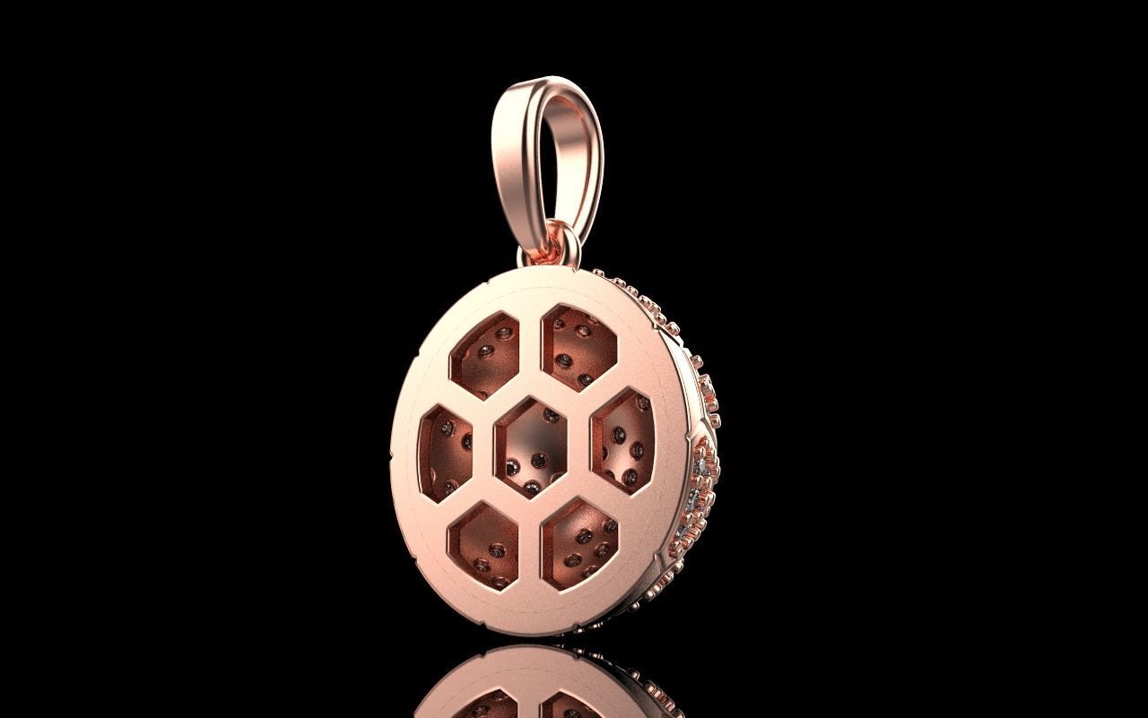 Soccer football  ball pendant model 823  3D print model_15